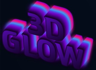 3D конструктор надписей с эффектом светящегося градиента