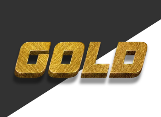 3د الذهب شعار مولد مصنوعة من الخطوط الجميلة.